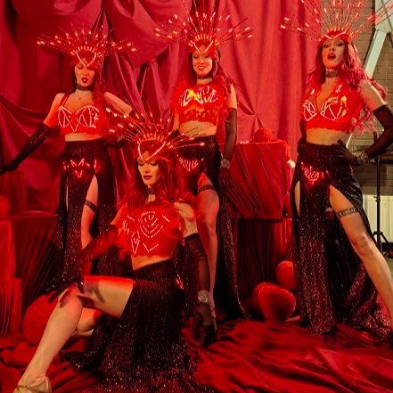 Световое шоу Леди в краснов на особенные мероприятия